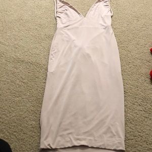Blush bodycon open back dress up- xs hot